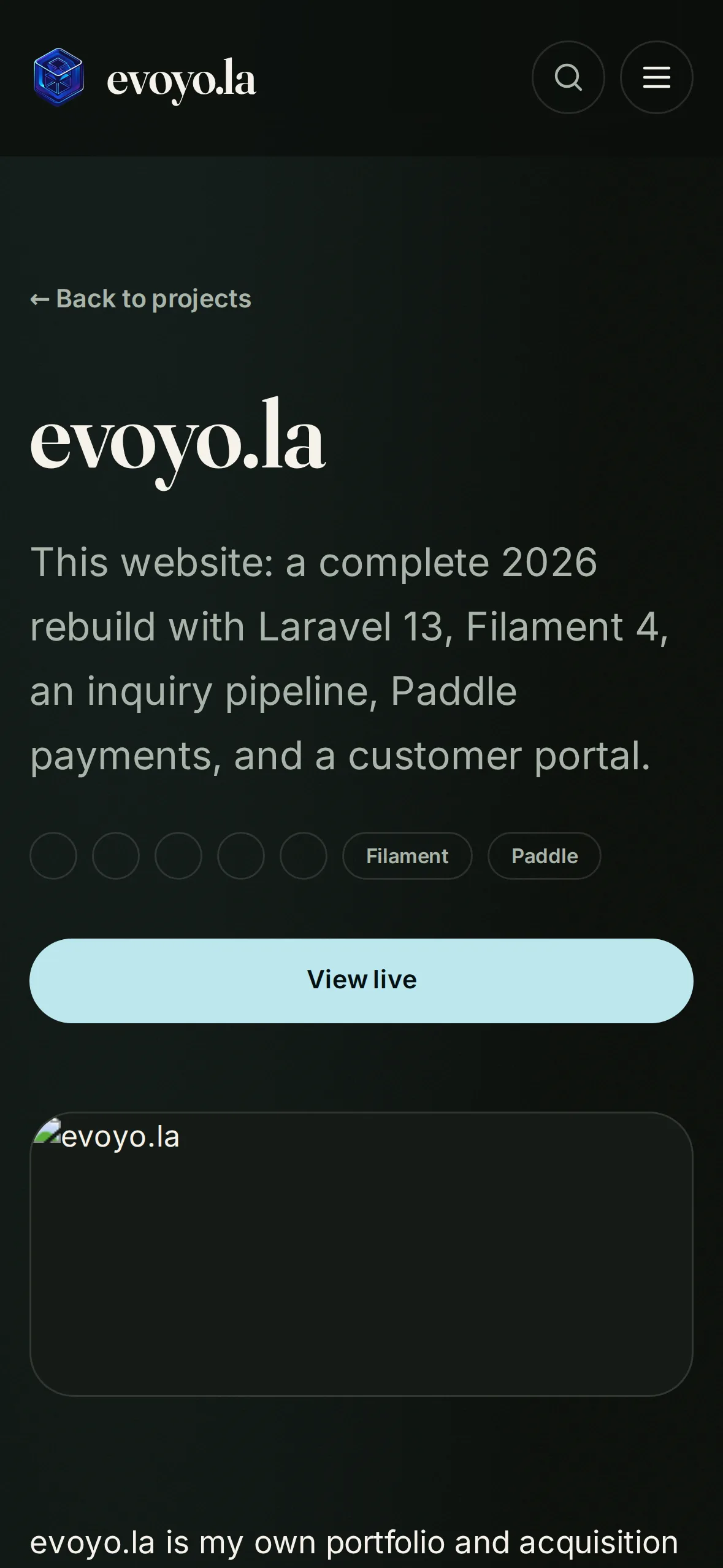 evoyo.la — Mobile view