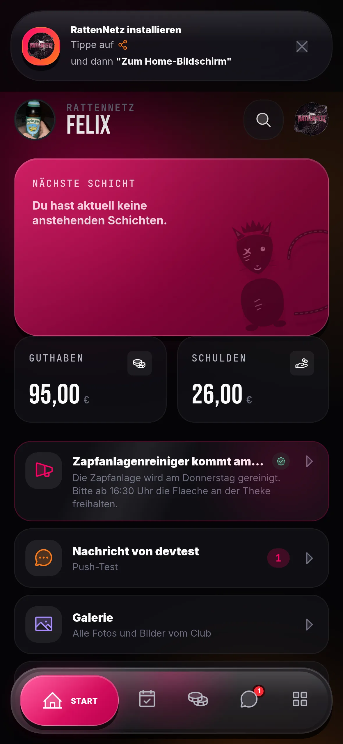 Gutz Intern — Mobile view