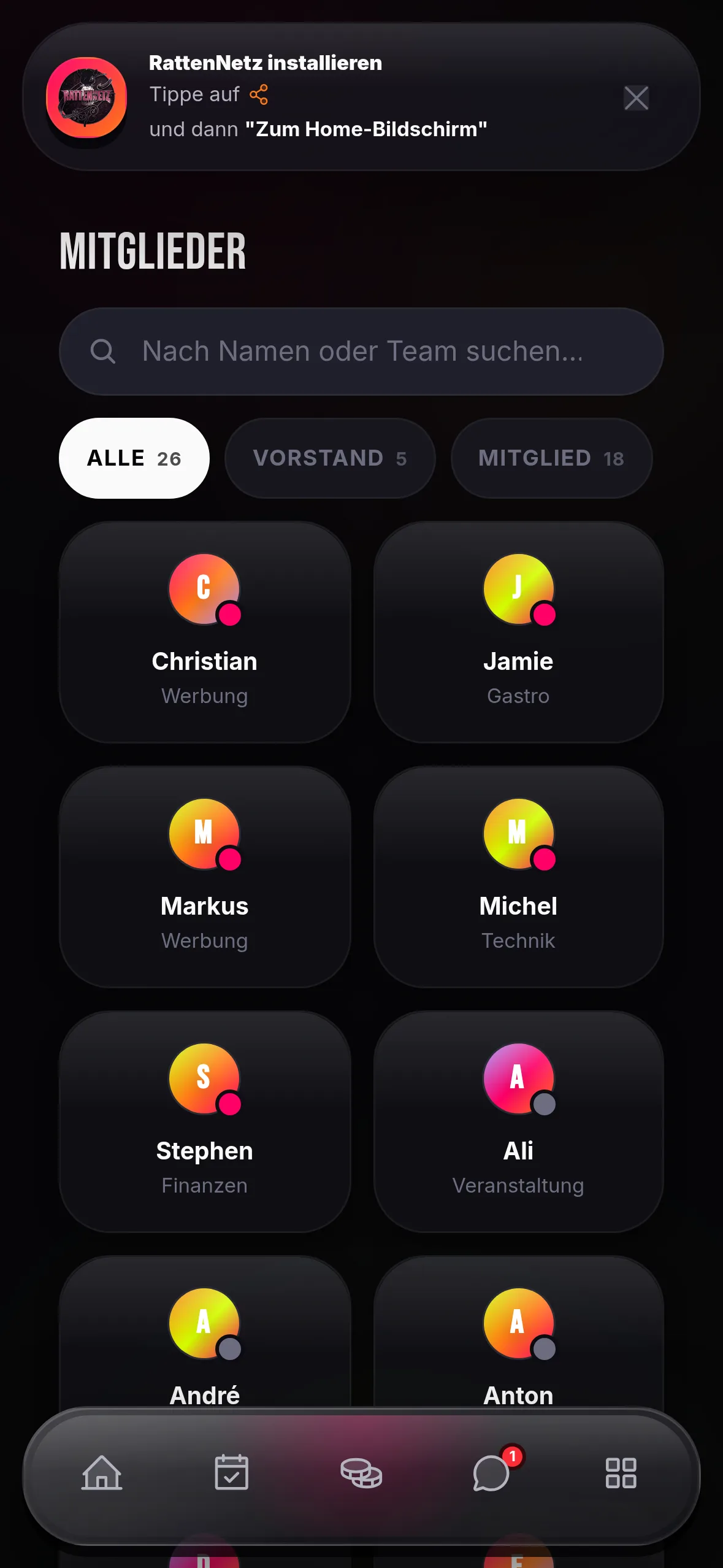 Gutz Intern — Mobile view