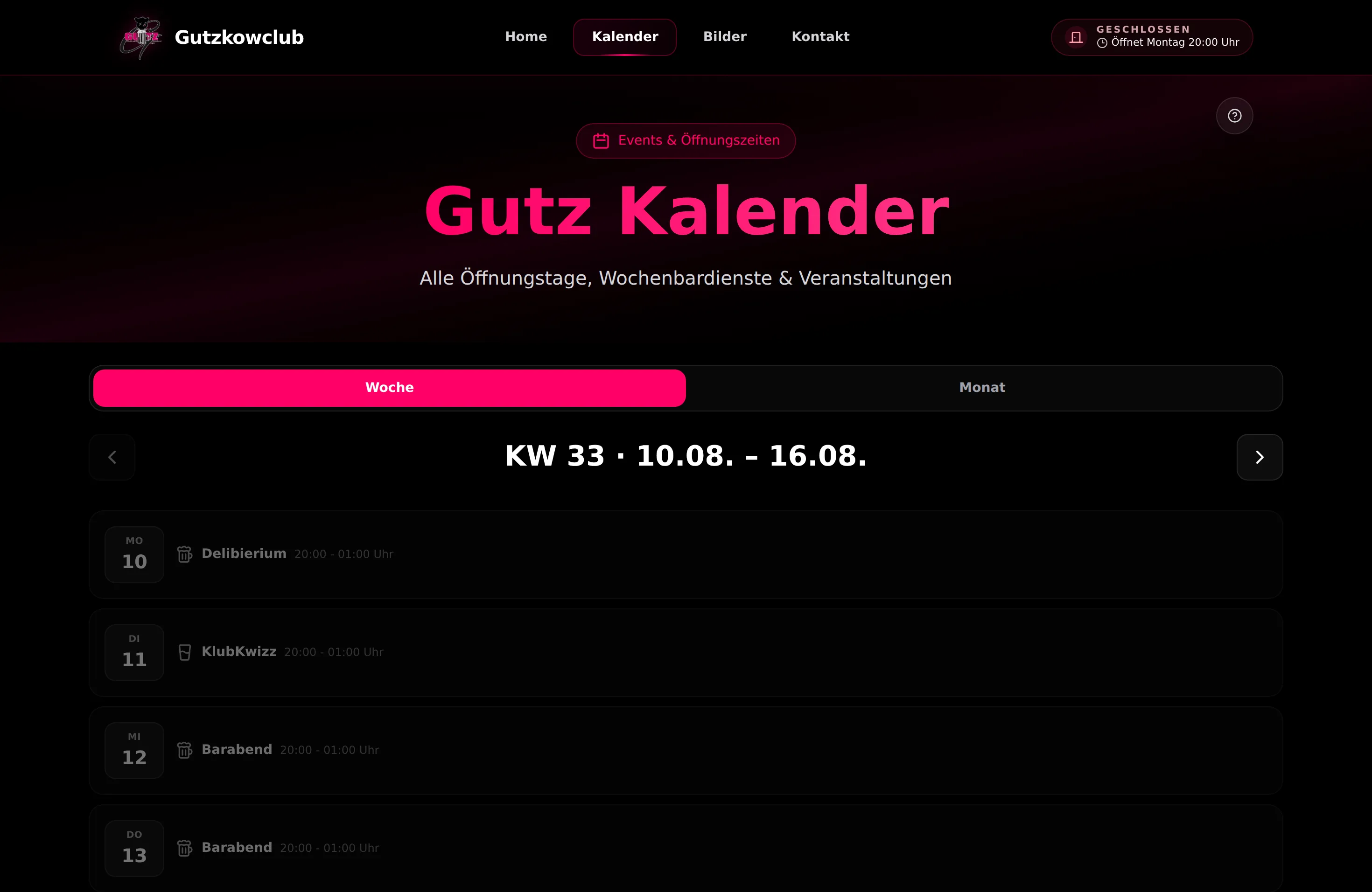 Gutzkowclub e.V. — Website — Desktop view
